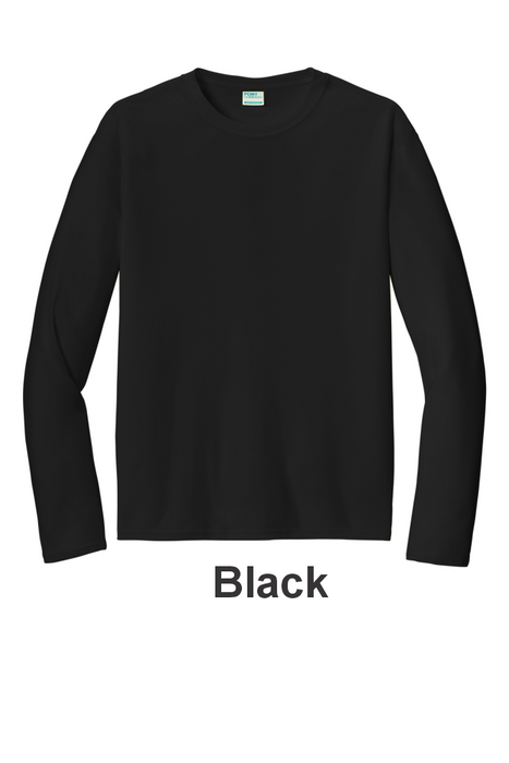 Port & Co 100% Poly Long Sleeve Tee - w/ No Print (PC380LS) - 13 Colors Available