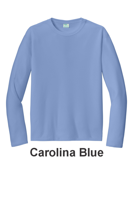 Port & Co 100% Poly Long Sleeve Tee - w/ No Print (PC380LS) - 13 Colors Available