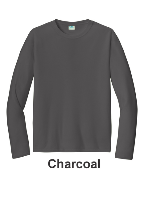 Port & Co 100% Poly Long Sleeve Tee - w/ No Print (PC380LS) - 13 Colors Available