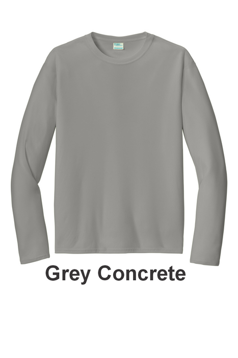 Port & Co 100% Poly Long Sleeve Tee - w/ No Print (PC380LS) - 13 Colors Available