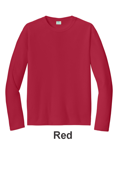 Port & Co 100% Poly Long Sleeve Tee - w/ No Print (PC380LS) - 13 Colors Available