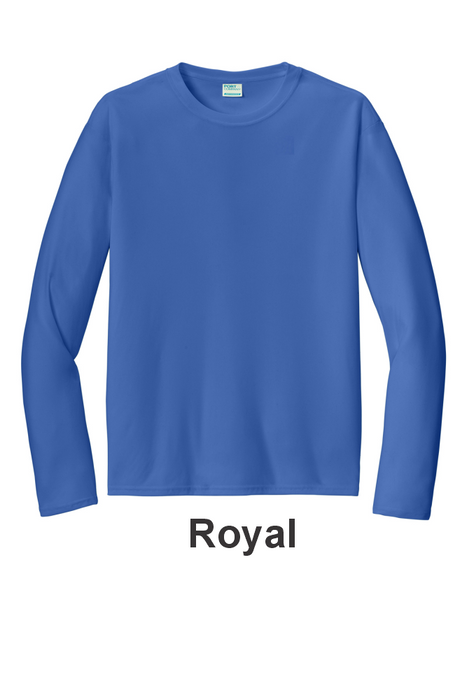 Port & Co 100% Poly Long Sleeve Tee - w/ No Print (PC380LS) - 13 Colors Available