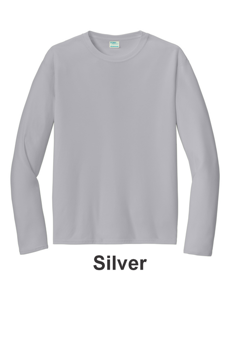 Port & Co 100% Poly Long Sleeve Tee - w/ No Print (PC380LS) - 13 Colors Available