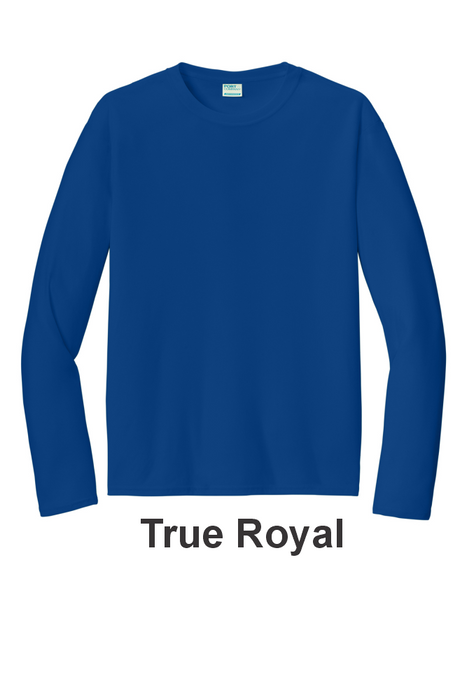 Port & Co 100% Poly Long Sleeve Tee - w/ No Print (PC380LS) - 13 Colors Available