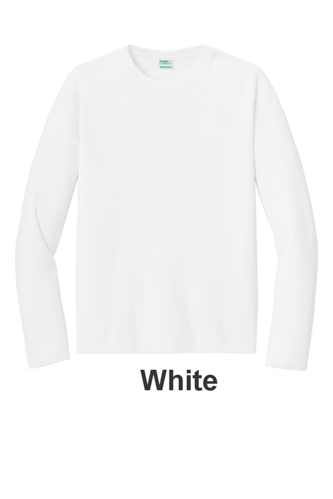 Port & Co 100% Poly Long Sleeve Tee - w/ No Print (PC380LS) - 13 Colors Available