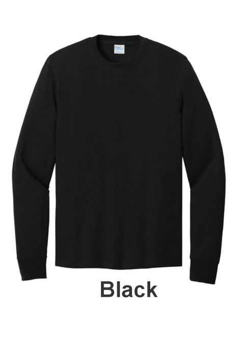 Port & Co 100% Cotton Long Sleeve Tee - w/ 2 Location (PC54LS) - 25 Colors Available