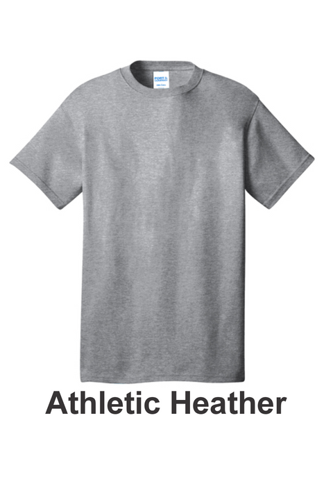 Port & Co 100% Cotton Tee - w/ 2 Location Print (PC54) - 22 Colors Available