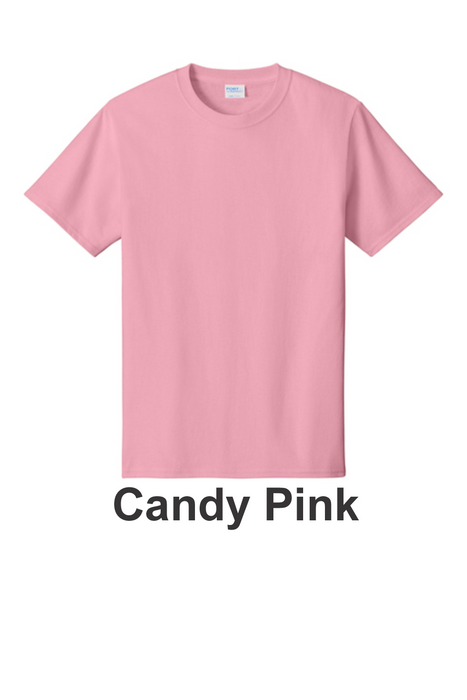 Port & Co 100% Cotton Tee - w/ 2 Location Print (PC54) - 22 Colors Available