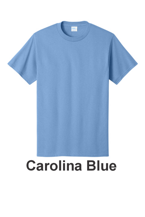 Port & Co 100% Cotton Tee - w/ 2 Location Print (PC54) - 22 Colors Available