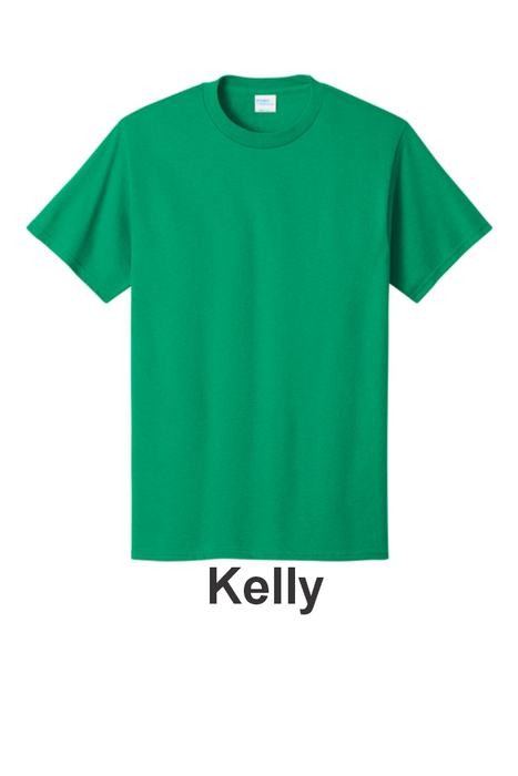 Port & Co 100% Cotton Tee - w/ 2 Location Print (PC54) - 22 Colors Available