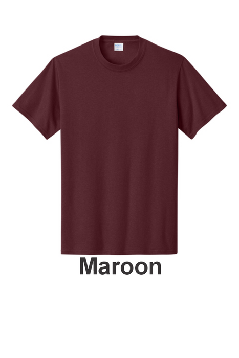 Port & Co 100% Cotton Tee - w/ 2 Location Print (PC54) - 22 Colors Available