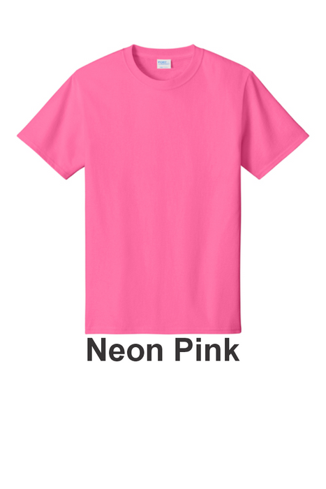 Port & Co 100% Cotton Tee - w/ 2 Location Print (PC54) - 22 Colors Available