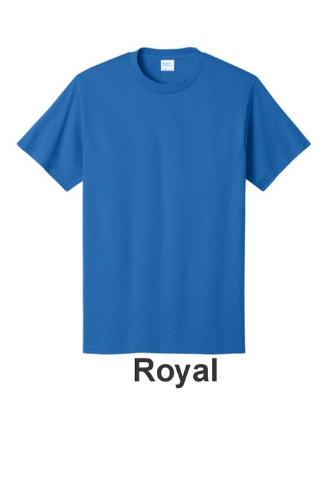 Port & Co 100% Cotton Tee - w/ 2 Location Print (PC54) - 22 Colors Available