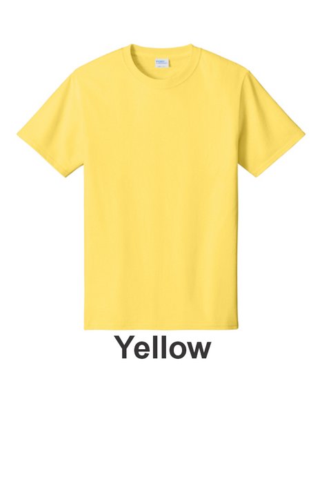 Port & Co 100% Cotton Tee - w/ 2 Location Print (PC54) - 22 Colors Available