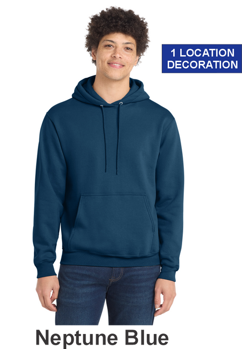 Port & Co. Core Fleece Pullover Hooded Sweatshirt- w/ 1 Location - 46 Colors Available