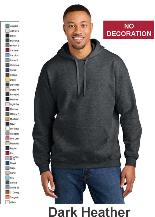 Gildan® Softstyle® Midweight Pullover Hooded Sweatshirt- w/ No Print (SF500) - 37 Colors Available