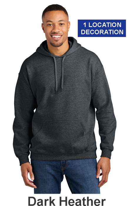 Gildan® Softstyle® Midweight Pullover Hooded Sweatshirt- w/ 1 Location Print (SF500) - 37 Colors Available