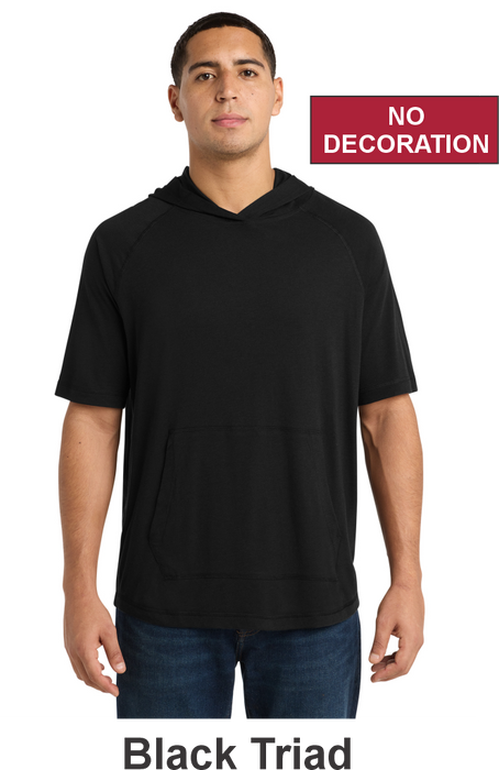 Sport-Tek® PosiCharge® Tri-Blend Wicking Short Sleeve Hoodie - w/ No Print (ST404) - 4 Colors Available