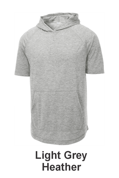 Sport-Tek® PosiCharge® Tri-Blend Wicking Short Sleeve Hoodie - w/ 1 Location Print (ST404) - 4 Colors Available