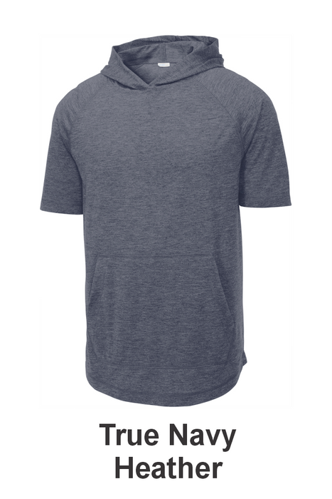 Sport-Tek® PosiCharge® Tri-Blend Wicking Short Sleeve Hoodie - w/ 1 Location Print (ST404) - 4 Colors Available