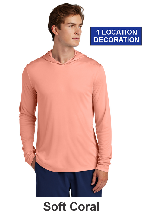 Sport-Tek® Posi-UV® Pro Long Sleeve Hoodie - w/ 1 Location Print (ST420LSH) - 9 Colors Available