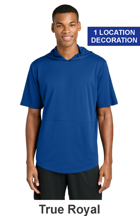 Sport-Tek® Club Short Sleeve Hoodie - w/ 1 Location Print (ST445) - 5 Colors Available