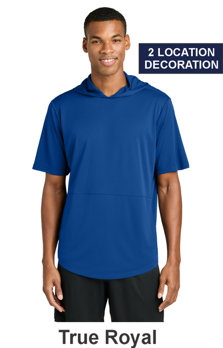 Sport-Tek® Club Short Sleeve Hoodie - w/ 2 Location Print (ST445) - 5 Colors Available